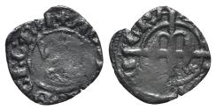World Coins - Italy, Sicily, Messina. Maria and Martino (1396-1402). BI Denaro. Crown. R/ Cross. SCARCE