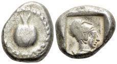 Ancient Coins - PAMPHYLIA, Side. Circa 460-430 BC. AR Stater POMEGRANATE