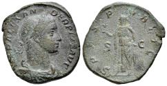 Ancient Coins - Severus Alexander (AD 222-235). Æ Sestertius. Rome, AD 232. R/ SPES