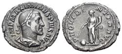 Ancient Coins - Maximinus I (AD 235-238). AR Denarius. Rome, AD 236. Laureate, draped and cuirassed bust r. R/ Providentia standing