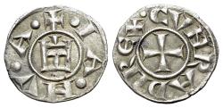 World Coins - Italy, Genova, Republic, 1139-1339. AR Denaro. Castle / Cross
