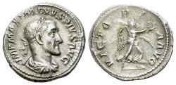 Ancient Coins - Maximinus I (235-238). AR Denarius. Rome, AD 236. R/ Victory advancing