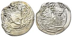 Ancient Coins - Kidarite Huns. Goboziko (Mid. 5th cent.) AR Drachm. Imitating Sasanian king Varhran IV.