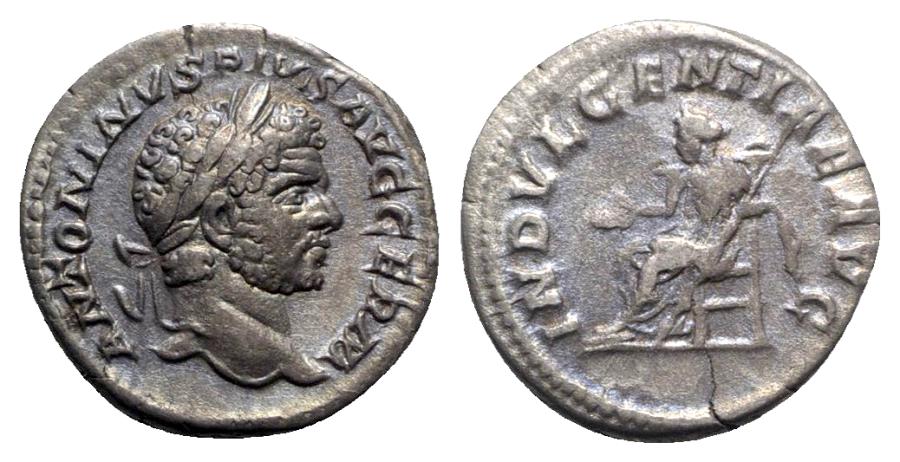 Caracalla (198-217). AR Denarius - Rome - R/ Indulgentia | Roman ...