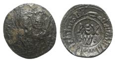 World Coins - Italy, Sicily, Messina. Guglielmo I (1154-1166). Æ Follaro Fraction. Virgin with Holy Child. R/ REX W