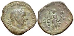 Ancient Coins - Valerian I (253-260). Æ Sestertius. Rome, 253-4. R/ FIDES intresting Overstruck