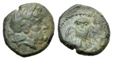 Ancient Coins - ITALY Northern Lucania, Velia, 4th-2nd centuries BC. Æ 15mm. R/ OWL
