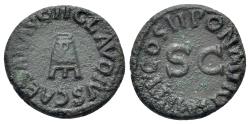 Ancient Coins - Claudius (41-54). Æ Quadrans. Rome, AD 41. Modius. R/ Large S • C