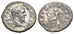 Ancient Coins - Septimius Severus (AD 193-211). AR Denarius, Rome, 210-211. R/ VICTORIAE BRIT Victory seated