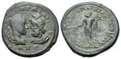 Ancient Coins - Moesia Inferior. Marcianopolis. Gordian III (238-244). Æ Pentassarion. Confronted busts of Gordian III and Serapis. R/Hermes standing l., holding purse and kerykeion