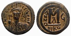 Ancient Coins - Maurice Tiberius (582-602). Æ 40 Nummi - Nicomedia, year 6