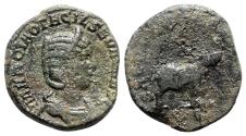 Ancient Coins - Otacilia Severa (Augusta, 244-249). Æ Sestertius - Rome - R/ Hippopotamus
