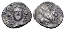 Ancient Coins - Cilicia. Uncertain mint. 4th century BC. AR Obol. Head of Athena facing R/  Pegasos r. UNPUBLISHED