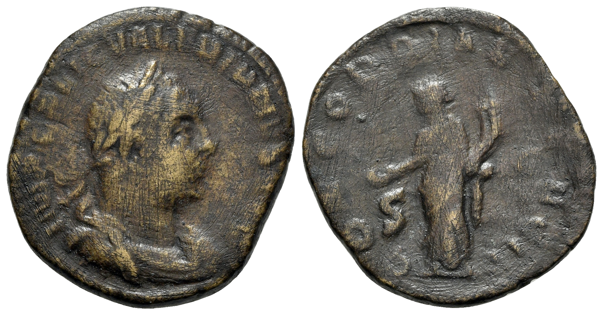 Valerian I (253-260). Æ Sestertius - Rome - R/ Concordia | Roman