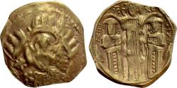 Ancient Coins - Byzantine Empire, ANDRONICUS II with MICHAEL IX (1295-1320). GOLD Hyperpyron (22 mm, 3.16 g.) Constantinople Mint, Good VF