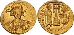 Ancient Coins - Constantine IV Pogonatus. 668-685. AV Solidus (19mm, 4.37 g, 6h). Constantinople mint, 4th officina. Struck circa 674-681 EF Ex CNG