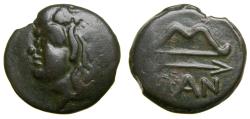 Ancient Coins - Cimmerian Bosporos Pantikapaion Circa 304-250BC Æ Unit (20 mm, 5.70g, 12h) Good VF+ Satyr