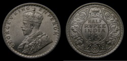 World Coins - 1936 India 1/2 Rupee KM#532 BU
