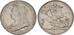 World Coins - Great Britain, Queen Victoria, 1837-1901, AR Crown, Dated 1900 and LXIV AU Last Issued Crown of Queen Victoria