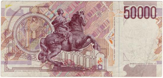 World Coins - Itally 1992 50000 Lire P116b EF