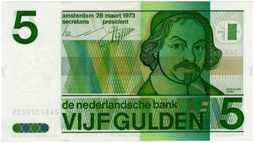 World Coins - Netherlands 1973 5 Gulden P95 UNC