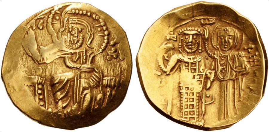 Byzantine Empire, John III Ducas (Vatatzes), Emperor of Nicaea, 1222-1254,  AV Hyperpyron (25mm, 4.68 g, 6h). Magnesia mint, Struck circa 1232-1254 EF