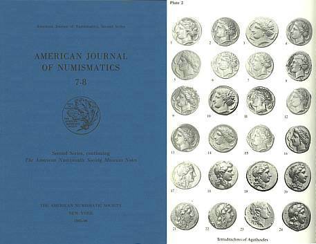 ANS American Journal of Numismatics 7-8 1995-6 - AJN 7-8