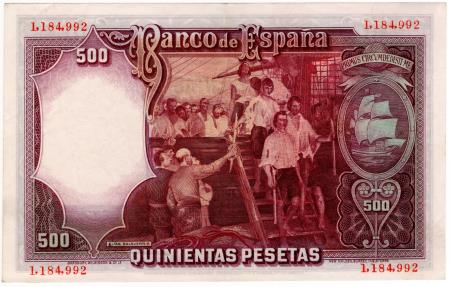 World Coins - Spain 1931 500 Pesetas P84 EF