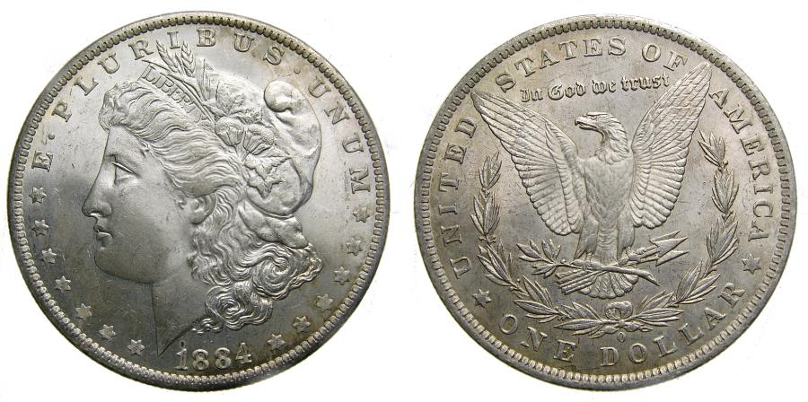 US Coins - United States Moragan Silver Dollar 1884-O Choice BU New Orleans Mint