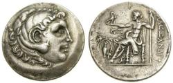 Ancient Coins - Aeolis, Temnos, Alexander III 'the Great' (336-323 BC), AR tetradrachm (33 mm, 16.79 gm., 12h), Late posthumous issue, circa 188-170 B.C. Good VF