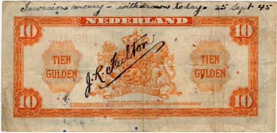 World Coins - Netherlands 1943 10 Gulden P66a VF