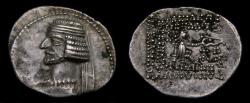 Ancient Coins - KINGS of PARTHIA, Mithradates IV, Circa 58-53 B.C. AR Drachm (22 mm, 3.98 g, 12h). Ekbatana mint Good VF
