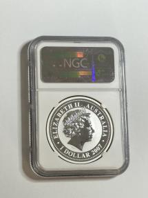 World Coins - 2007 Gilt Australia $1 2010 Tiger .999 Silver Coin MS 69 NGC