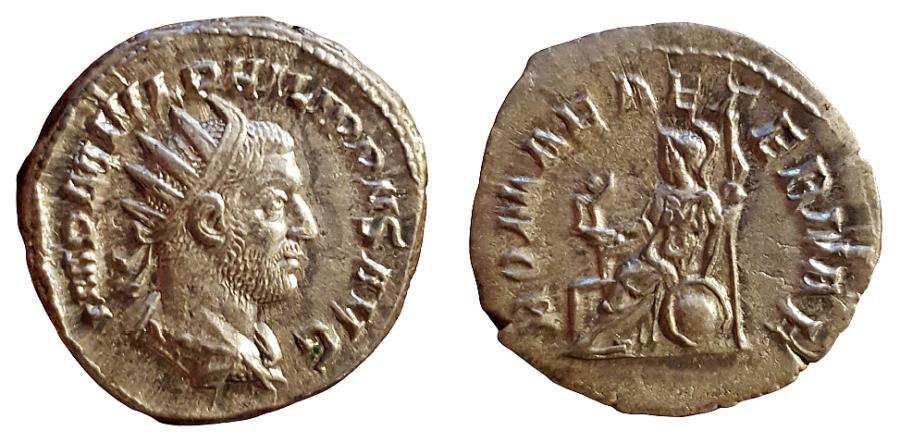 Ancient Coins - Philip I the Arab, AR antoninianus, 4.04 g., 22, Antioch Mint EF  Roma