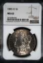 Us Coins - 1883 O $1 United States Silver Morgan Dollar MS 63 NGC Graded Toning