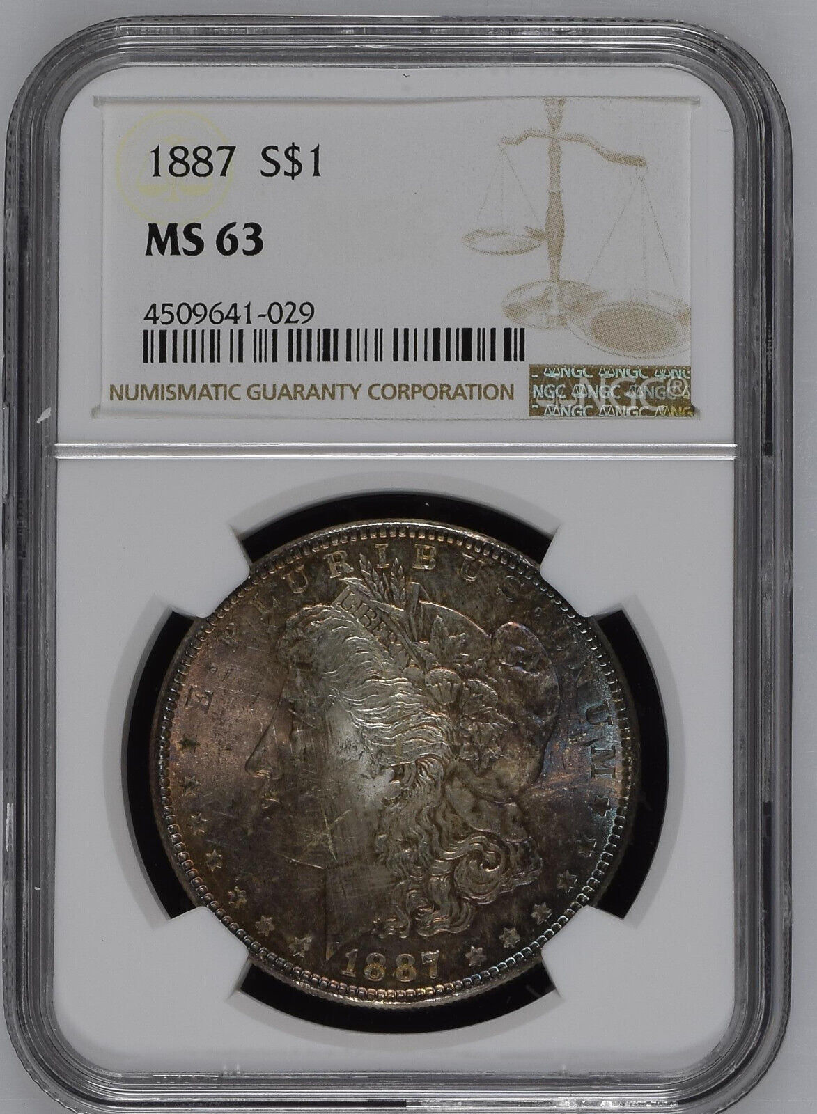 1887 $1 United States Morgan Dollar MS 63 NGC Graded | Miscellaneous