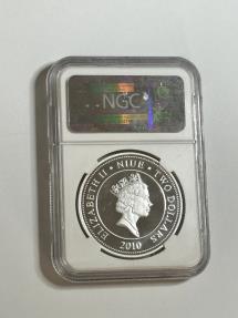 World Coins - 2010 Gilt Niue $2 Year of the Tiger 1 Oz. .999 Silver Coin PF 64 Ultra Cameo NGC