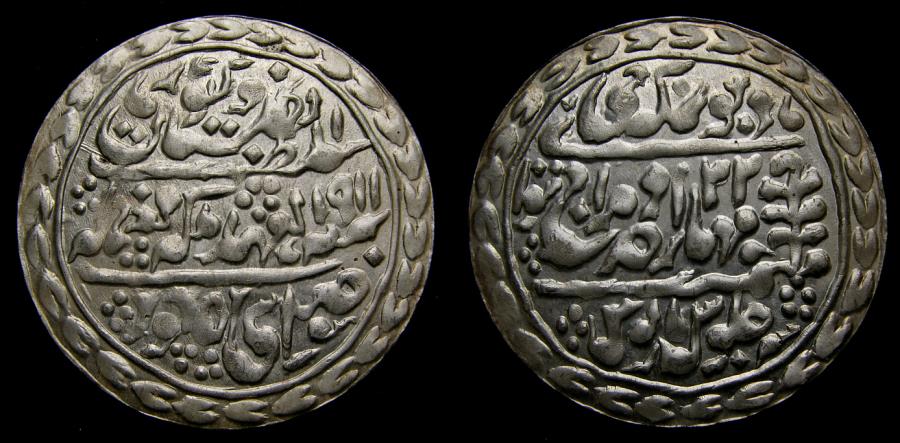 Ancient Coins - INDIA, JAIPUR SILVER NAZARANA RUPEE, 1911 (Y32) MADHO SINGH II RARE THIS NICE UNC+