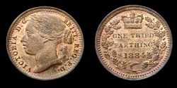 World Coins - 1884 Great Britain Third Farthing For Use in Malta Mintage only 144,000 KM# 750 UNC