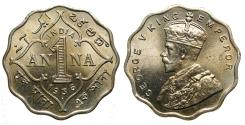 World Coins - British India, 1936 Anna, Bombay Mint BU KM# 513 King George V