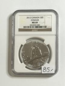 World Coins - 2012 Canada $5 Cougar .999 Silver Coin MS 69 NGC