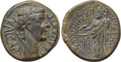 Ancient Coins - PHRYGIA, Kadi, Claudius, 41-54 AD, Demetrius Artemas, magistrate, Æ (18 mm, 3.66 g, 12h) VF Zeus