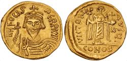 Ancient Coins - Phocas. 602-610. AV Solidus (21mm, 4.45 g, 6h). Constantinople mint, 10th officina. Struck 607-609 EF