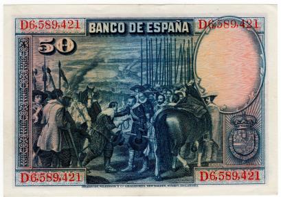 World Coins - Spain 1928 50 Pesetas P75b UNC