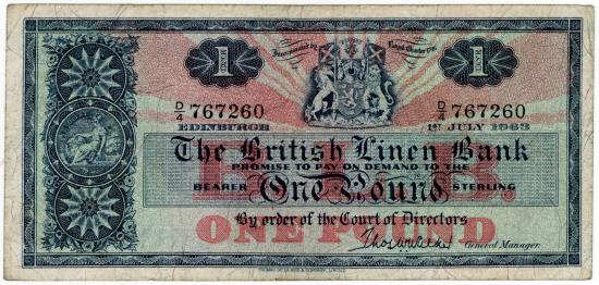 World Coins - Scotland 1963 1 Pound Sterling P166c Fine
