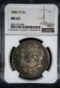 Us Coins - 1883 O $1 United States Silver Morgan Dollar MS 63 NGC Graded Toning Certified