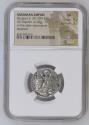 Ancient Coins - Shahpur II, AD 309-379 SASANIAN EMPIRE AR Drachm VF Strike: 5/5 Surface: 3/5 brushed rv fire altar+attendants NGC Graded