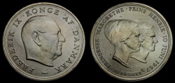 World Coins - Denmark 1967 10 Kroner, Silver .5247, 420,000 Mintage BU
