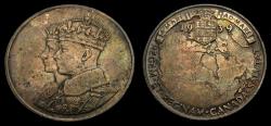 Ancient Coins - Canada 1939 Royal Visit to Canada King George VI Choice Toning UNC
