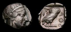 Ancient Coins - ATTICA, Athens, Circa 454-404 B.C. AR Tetradrachm (25 mm, 17.16 gm., 6h) Good VF+ 